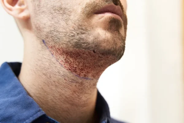 Male beard after hair transplant surgery