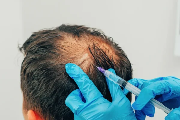 man receiving injection